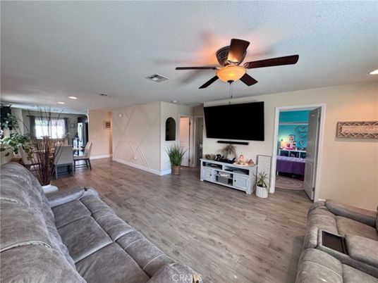 Dining room, Interior, Living room, Recessed Lighting, Wood Texture Flooring