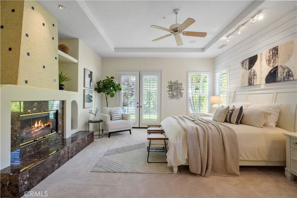 Bedroom, Fireplace, Interior, Recessed Lighting