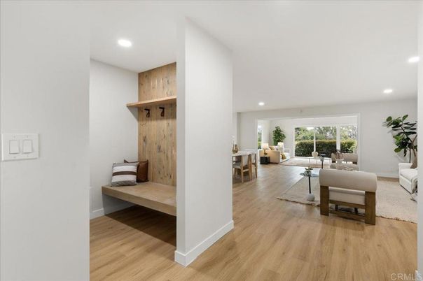Interior, Living room, Recessed Lighting, Wood Texture Flooring, Wooden Walls