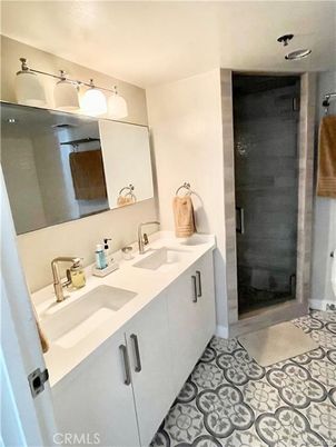 Bathroom, Dual Sink Vanities, Glass Shower, Interior