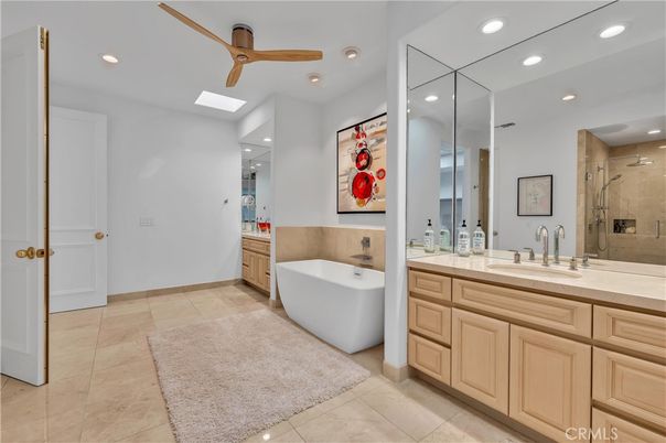 Bathroom, Dual Sink Vanities, Free Standing Baths, Glass Shower, Interior, Recessed Lighting
