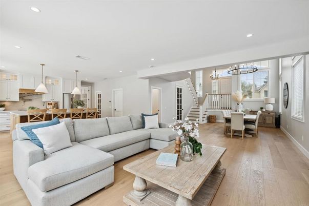 Dining room, Interior, Kitchen, Living room, Pendant Lights, Recessed Lighting, Wood Texture Flooring