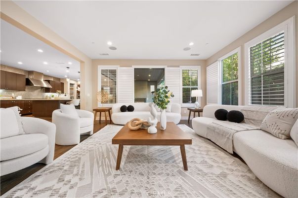 Interior, Kitchen, Living room, Pendant Lights, Recessed Lighting, Wood Texture Flooring