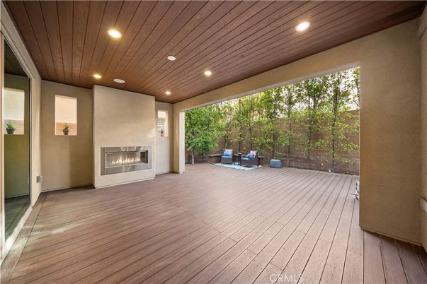 Exterior, Fireplace, Recessed Lighting, Wooden Ceilings, Wood Texture Flooring