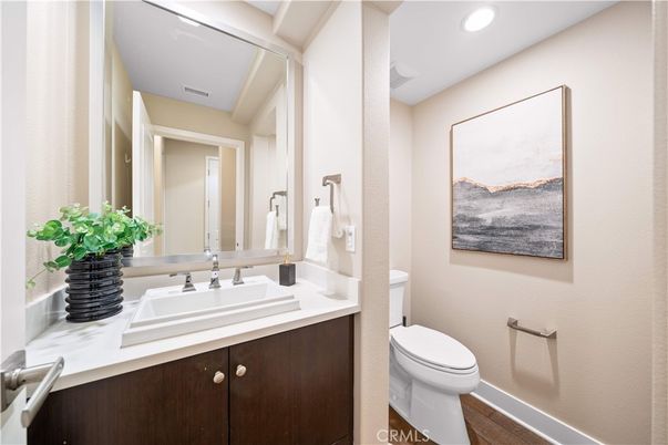 Bathroom, Interior, Recessed Lighting, Wood Texture Flooring
