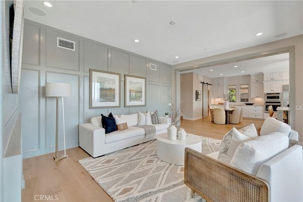 Interior, Kitchen, Living room, Recessed Lighting, Stainless Steel Appliances, Wood Texture Flooring