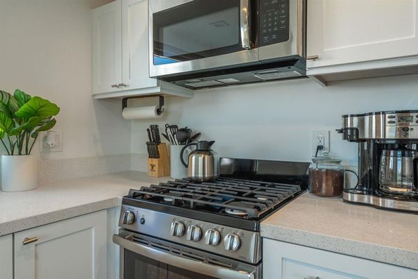 Interior, Kitchen, Stainless Steel Appliances, Tile Countertops