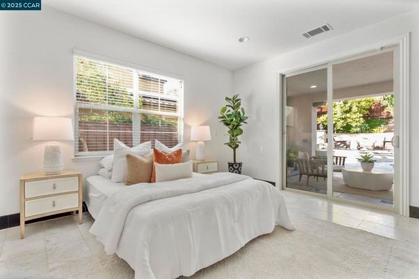 Bedroom, Interior, Marble, Recessed Lighting