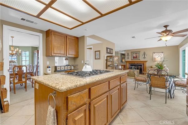 Chandelier, Dining room, Fireplace, Interior, Kitchen