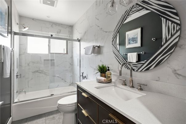 Bathroom, Glass Shower, Interior, Marble Walls, Recessed Lighting