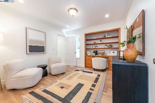 Home Office, Interior, Recessed Lighting, Wood Texture Flooring