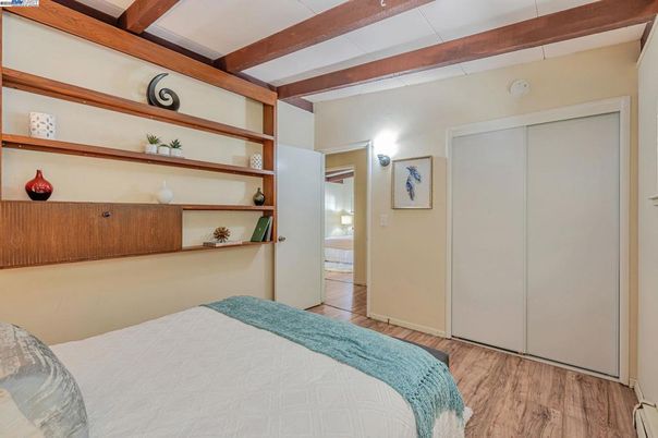 Bedroom, Interior, Wooden Beams, Wood Texture Flooring