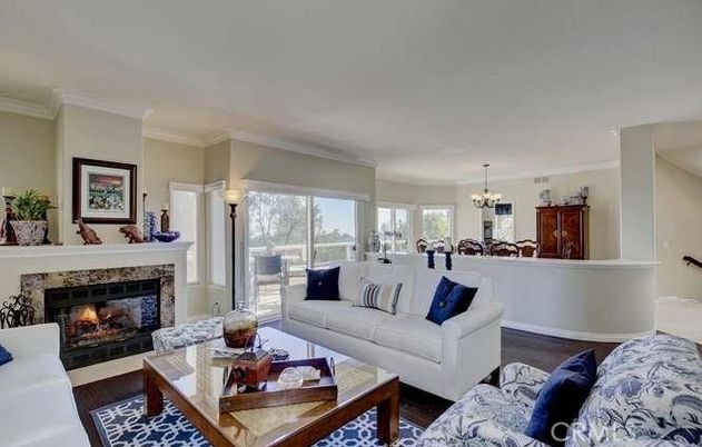 Chandelier, Dining room, Fireplace, Interior, Living room, Wood Texture Flooring