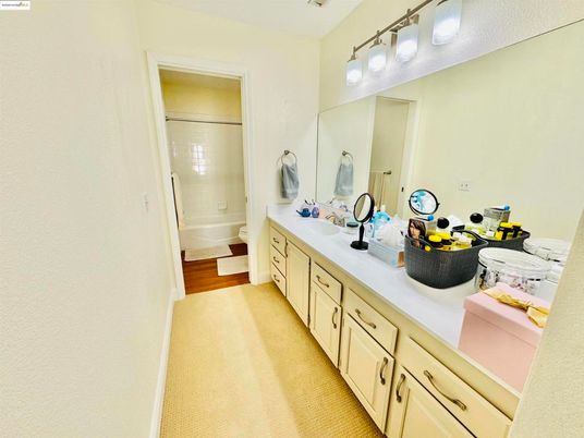 Bathroom, Dual Sink Vanities, Interior, Wood Texture Flooring