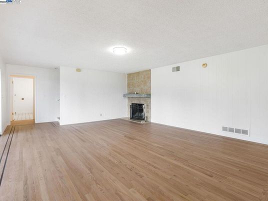 Empty room, Fireplace, Interior, Wood Texture Flooring