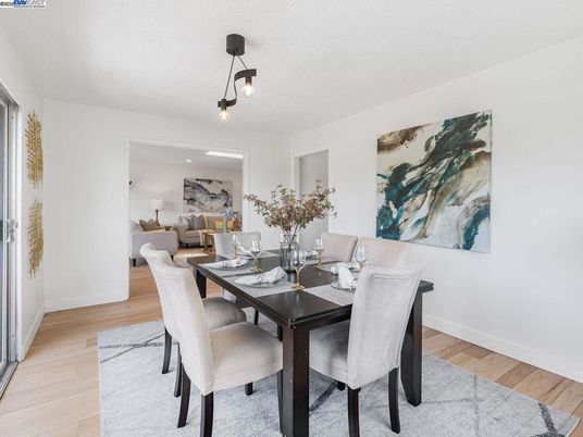 Dining room, Interior, Living room, Pendant Lights, Wood Texture Flooring