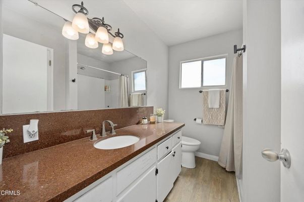Bathroom, Dual Sink Vanities, Interior, Wood Texture Flooring