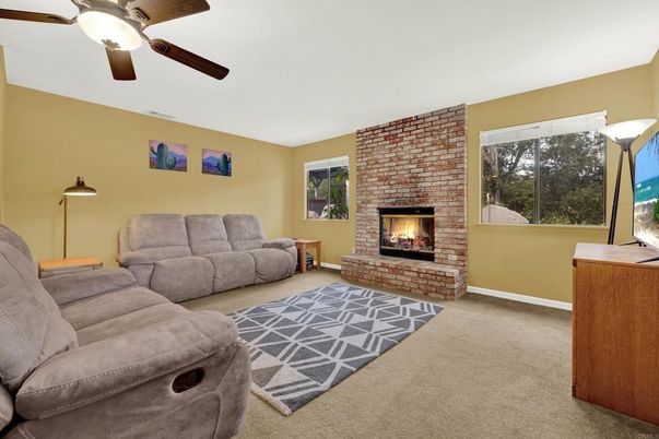 Fireplace, Interior, Living room, Stone Walls