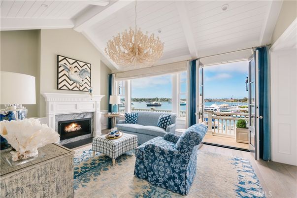Chandelier, Fireplace, Interior, Living room, Water, Wood Texture Flooring