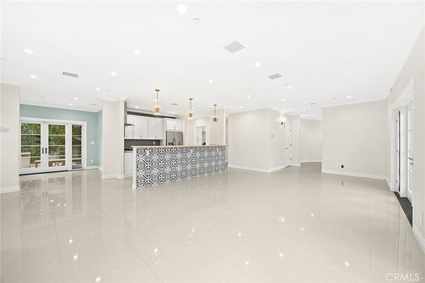 Empty room, Interior, Kitchen, Pendant Lights, Recessed Lighting
