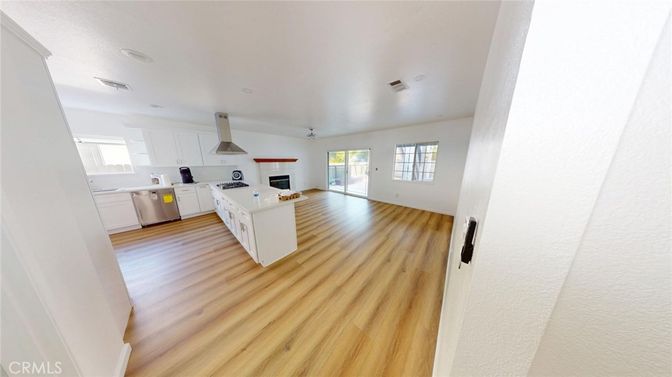 Interior, Kitchen, Pendant Lights, Wood Texture Flooring