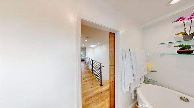 Bathroom, Interior, Recessed Lighting, Wood Texture Flooring