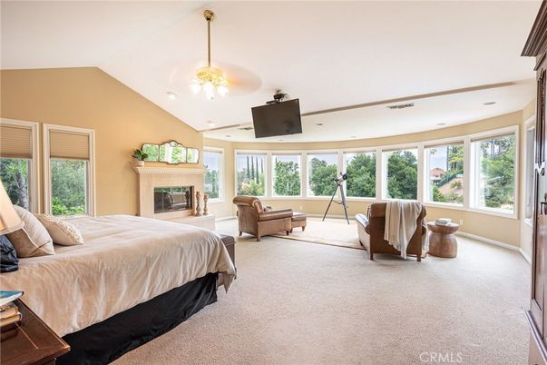 Bedroom, Fireplace, Interior, Pendant Lights, Recessed Lighting