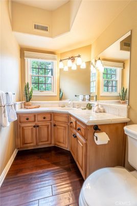 Bathroom, Dual Sink Vanities, Interior, Wood Texture Flooring