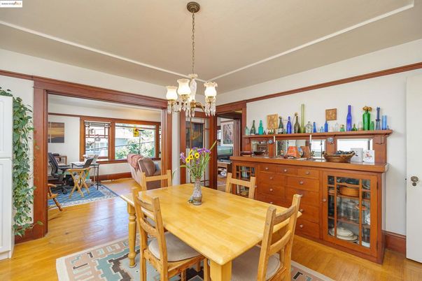 Chandelier, Dining room, Interior, Wood Texture Flooring