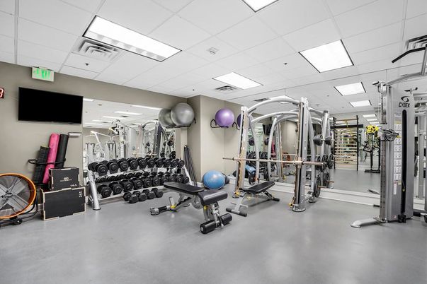 Fitness Equipment, Gym, Interior, Recessed Lighting