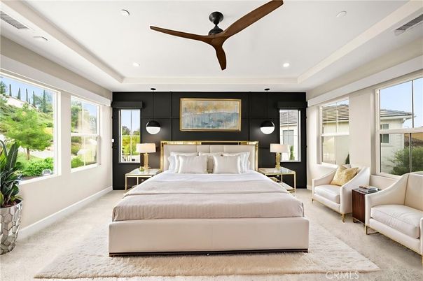 Bedroom, Interior, Pendant Lights, Recessed Lighting
