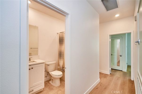 Bathroom, Interior, Recessed Lighting, Wood Texture Flooring
