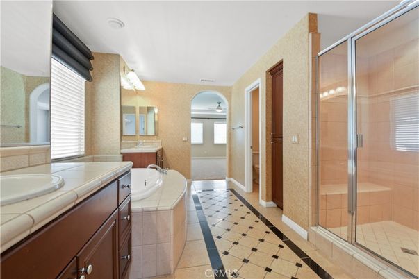 Bathroom, Dual Sink Vanities, Glass Shower, Interior, Tile Countertops