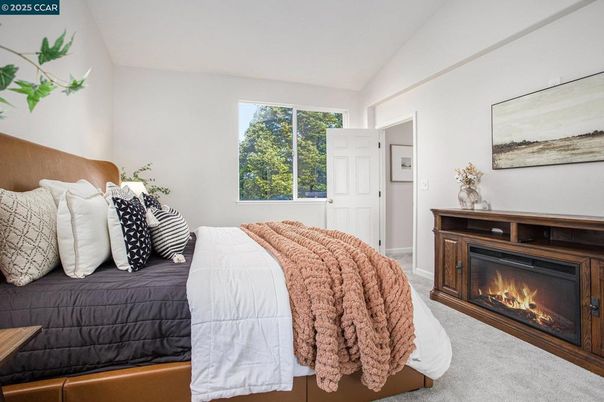 Bedroom, Fireplace, Interior