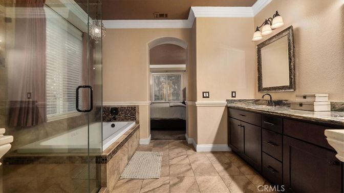 Bathroom, Dual Sink Vanities, Glass Shower, Interior