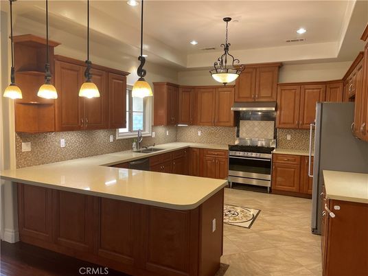 Interior, Kitchen, Pendant Lights, Recessed Lighting, Stainless Steel Appliances