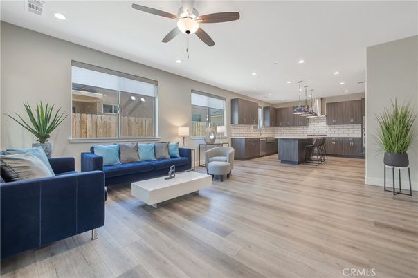 Interior, Kitchen, Living room, Pendant Lights, Recessed Lighting, Stainless Steel Appliances, Wood Texture Flooring