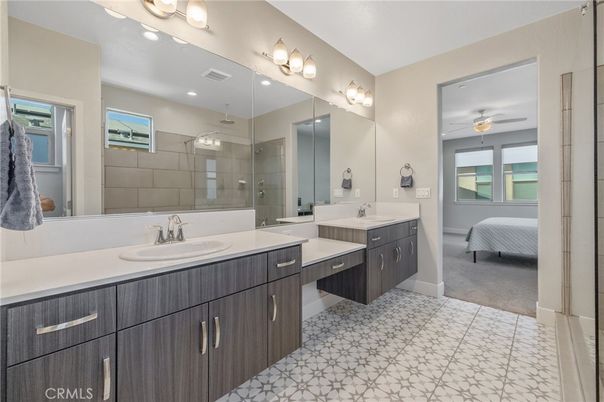 Bathroom, Dual Sink Vanities, Glass Shower, Interior