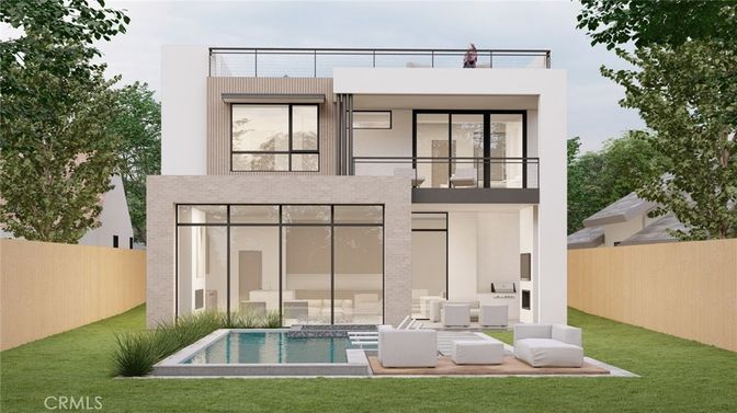 Backyard, Exterior, Facade, Pool, Modern