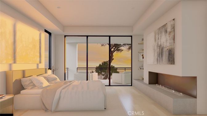 Bedroom, Fireplace, Interior, Recessed Lighting, Water