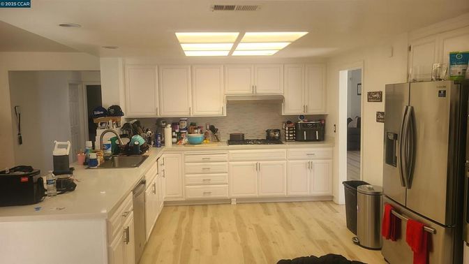 Interior, Kitchen, Recessed Lighting, Wood Texture Flooring