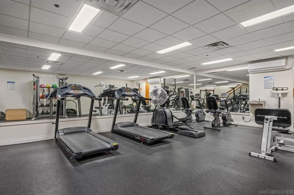 Fitness Equipment, Gym, Interior, Recessed Lighting