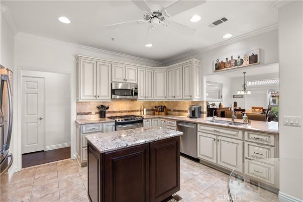 Interior, Kitchen, Pendant Lights, Recessed Lighting, Stainless Steel Appliances
