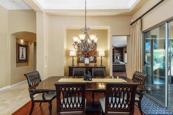 Chandelier, Dining room, Interior, Wood Texture Flooring