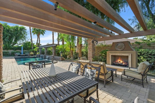 Exterior, Fireplace, Pool