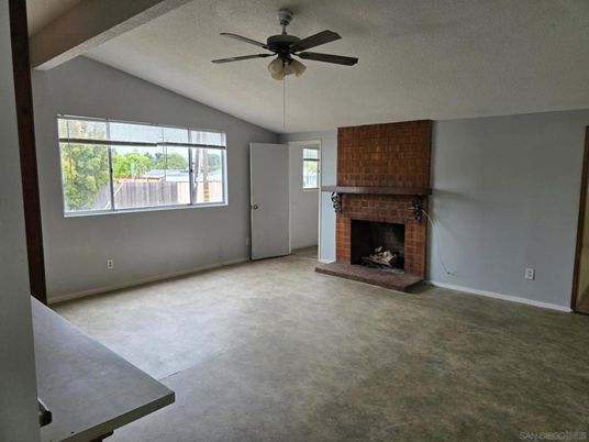 Empty room, Fireplace, Interior