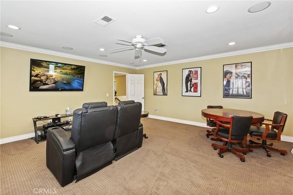 Home Theatre Room, Dining room, Game Room, Interior, Recessed Lighting