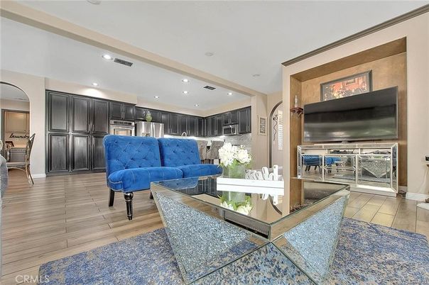 Interior, Kitchen, Living room, Recessed Lighting, Stainless Steel Appliances, Wood Texture Flooring