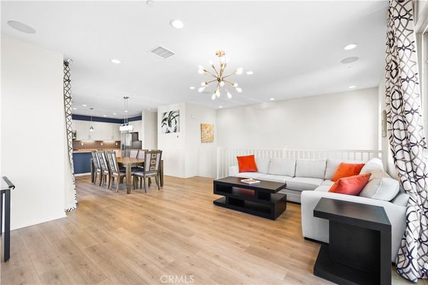 Dining room, Interior, Kitchen, Living room, Pendant Lights, Recessed Lighting, Wood Texture Flooring
