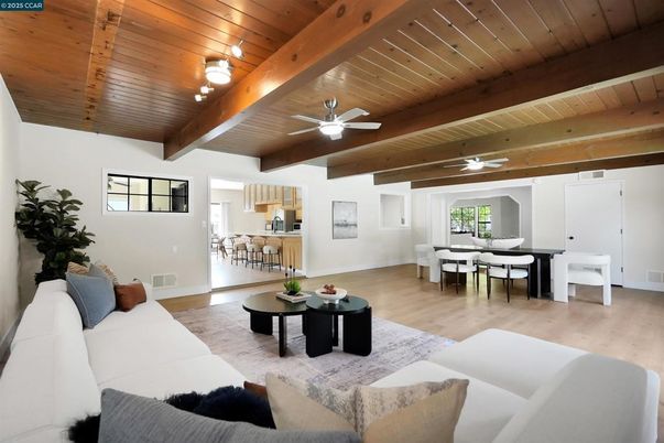 Dining room, Interior, Living room, Wooden Beams, Wooden Ceilings, Wood Texture Flooring